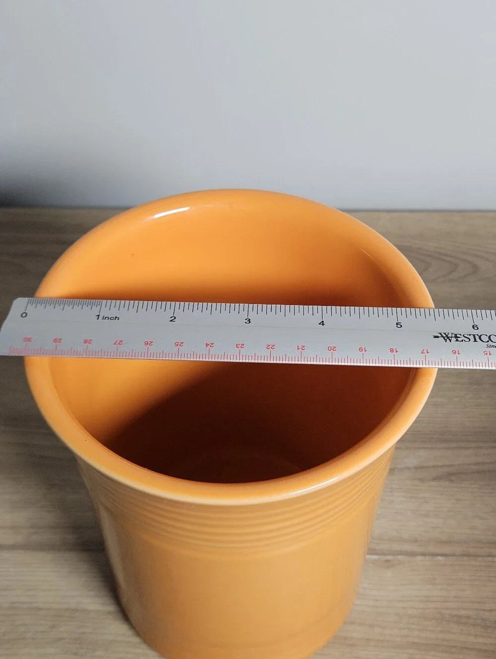 Fiesta Tangerine Utensil Crock Straight Base USA Discontinued 6 5/8